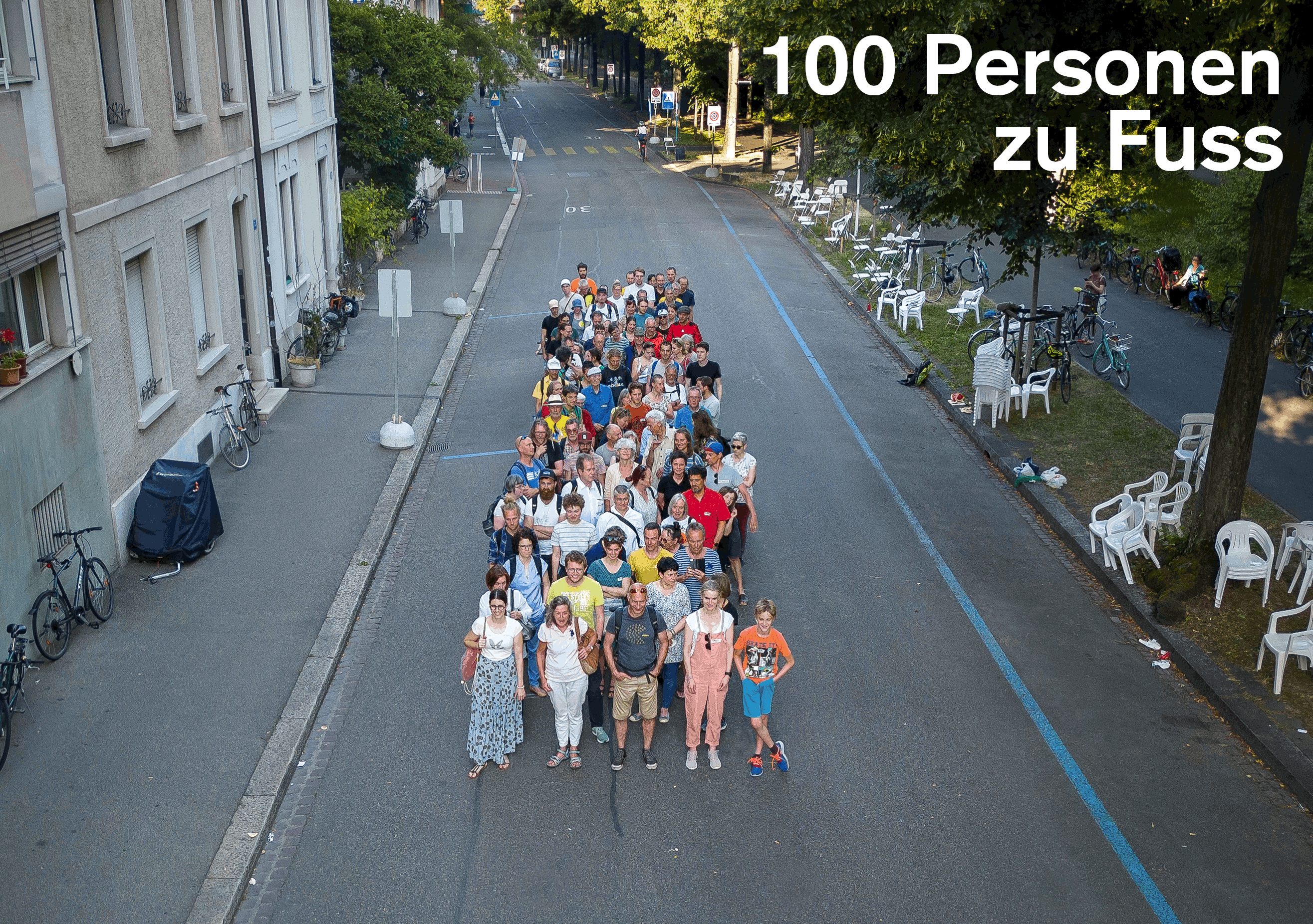 Flächenverbrauch zu Fuss - Tram - Auto Flächenverbrauch zu Fuss - Tram - Auto