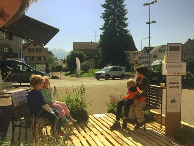Biodiversität mitten im Dorfkern mit Parkbänkli in Eschenbach SG am PARK(ing) Day 2019 Biodiversität mitten im Dorfkern mit Parkbänkli in Eschenbach SG am PARK(ing) Day 2019