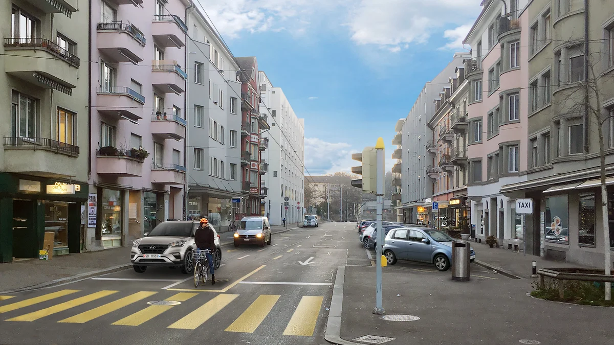 Stadtklima-Initiativen Zürich: Zurlindenstrasse Zurlindenstrasse Zürich Vorher / Nachher