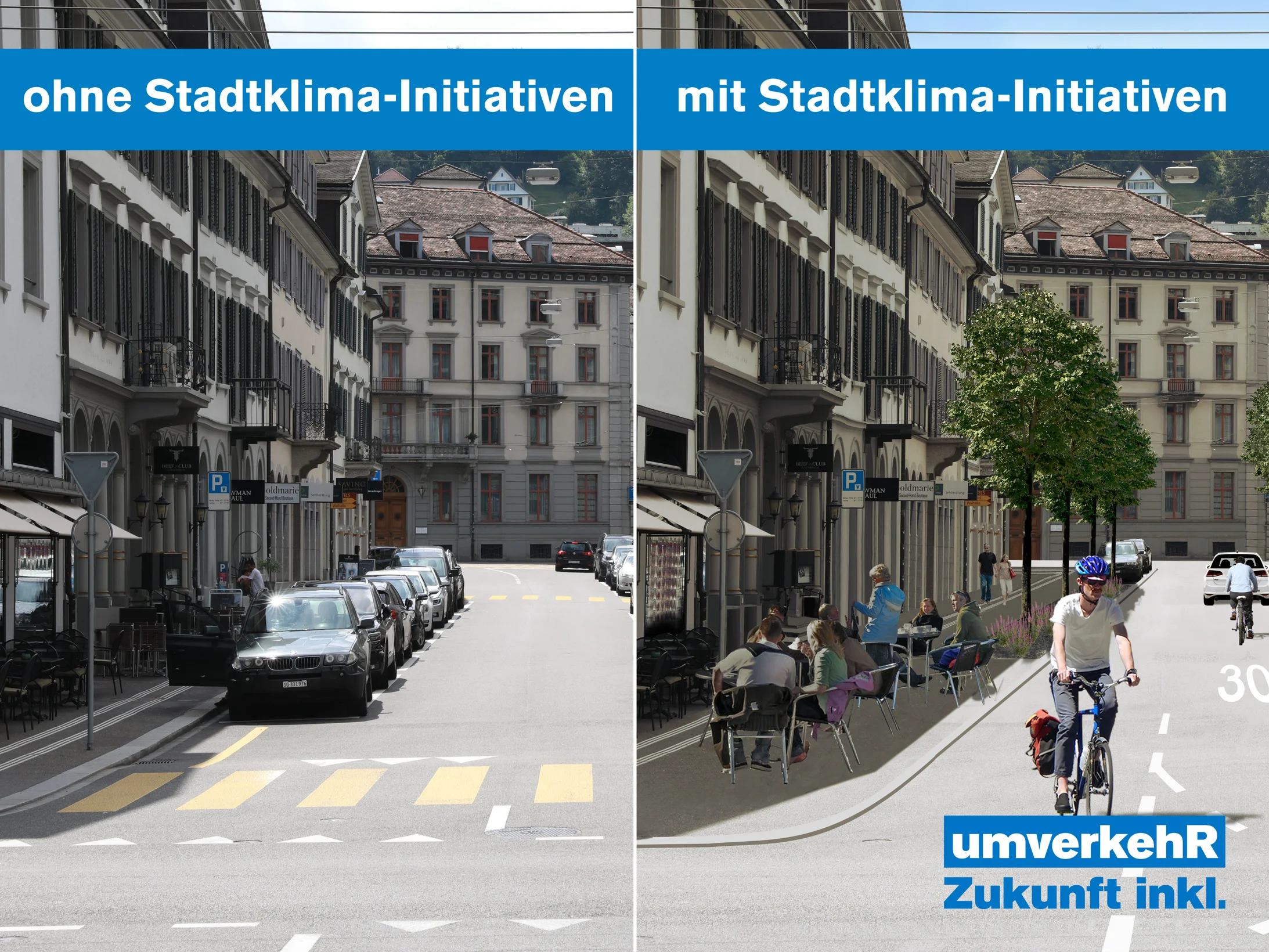 die Stadtklima-Initiativen bringen konkrete Massnahmen Visualisierung der Stadtklima-Initiativen