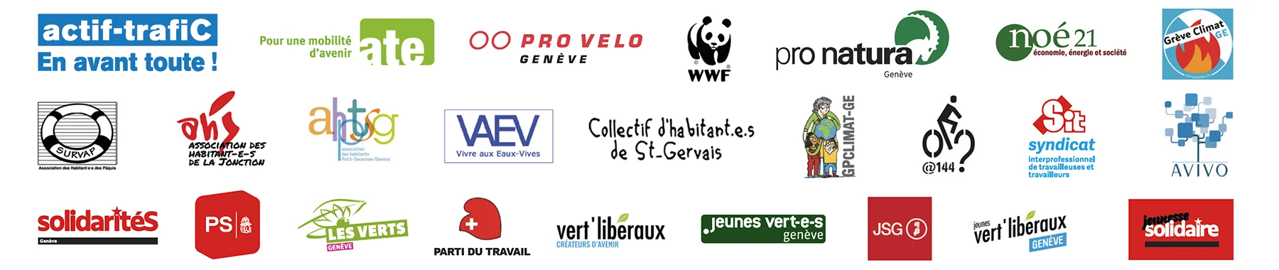 Les 25 organisations qui soutiennent l'initiative Soutiens à l'initiative