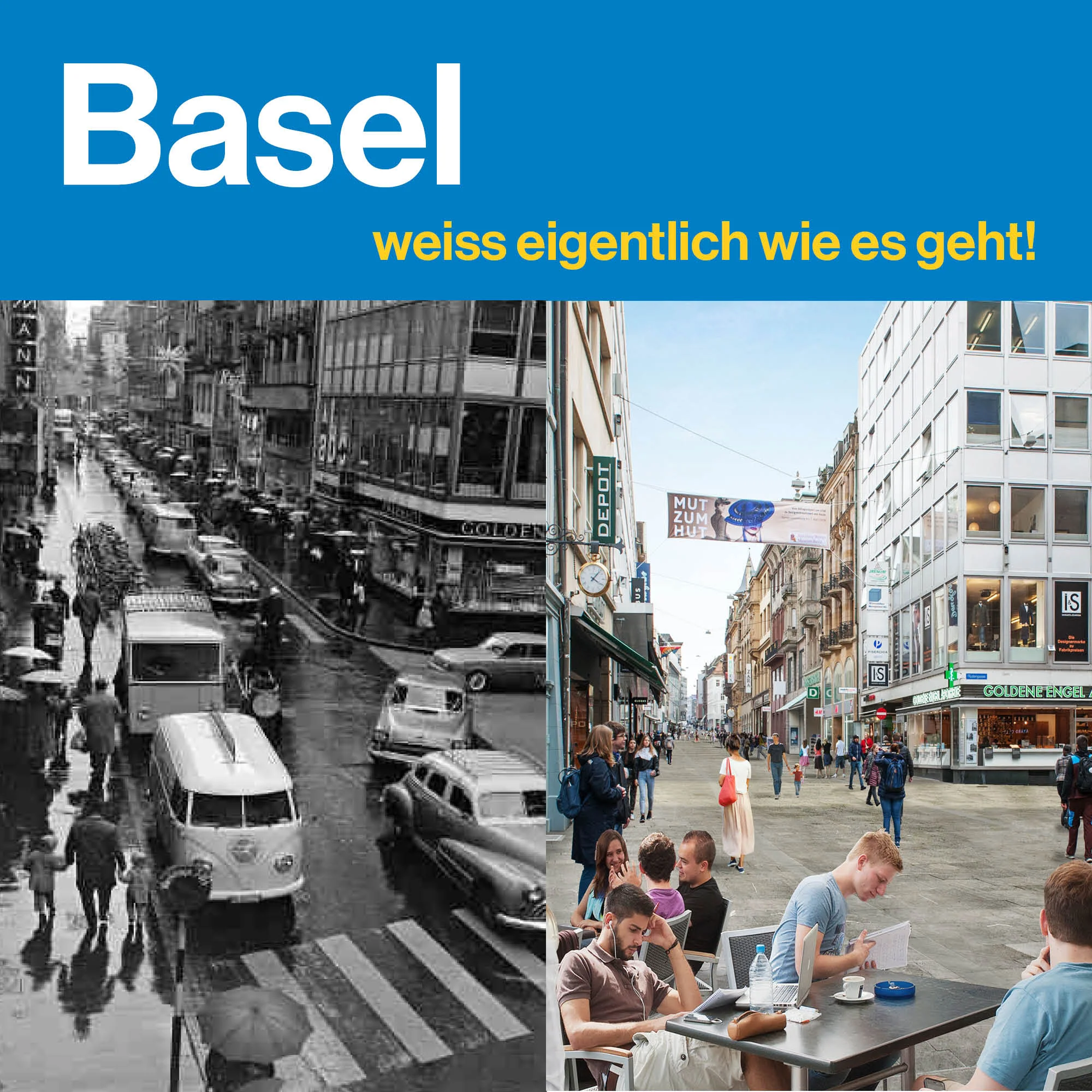Basel vorher nachher Freie Strasse Basel vorher nachher Freie Strasse