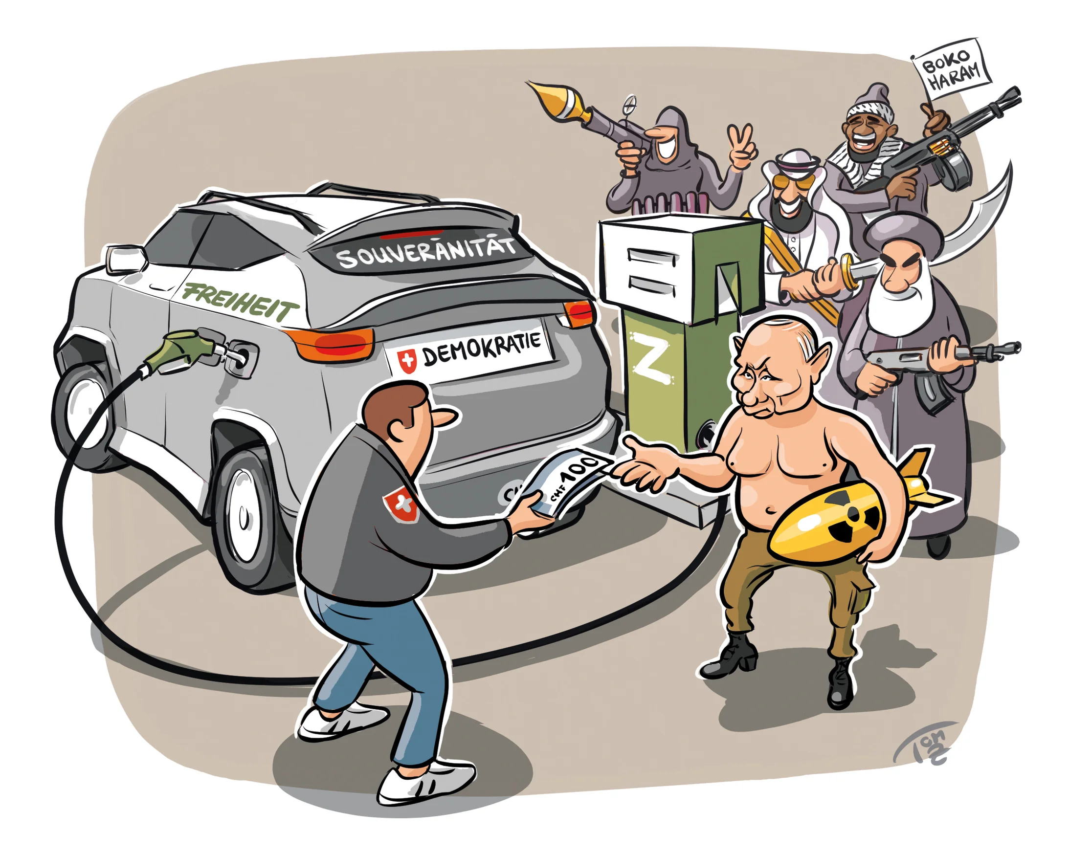 Cartoon Ölabhängigkeit Cartoon Ölabhängigkeit