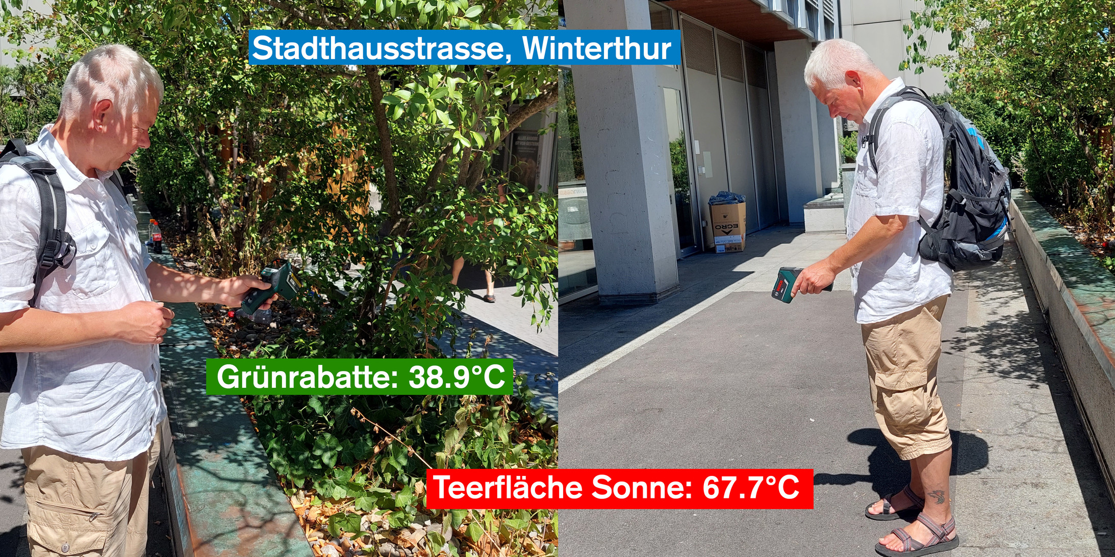 Temperaturmessung Stadthausstrasse Winterthur