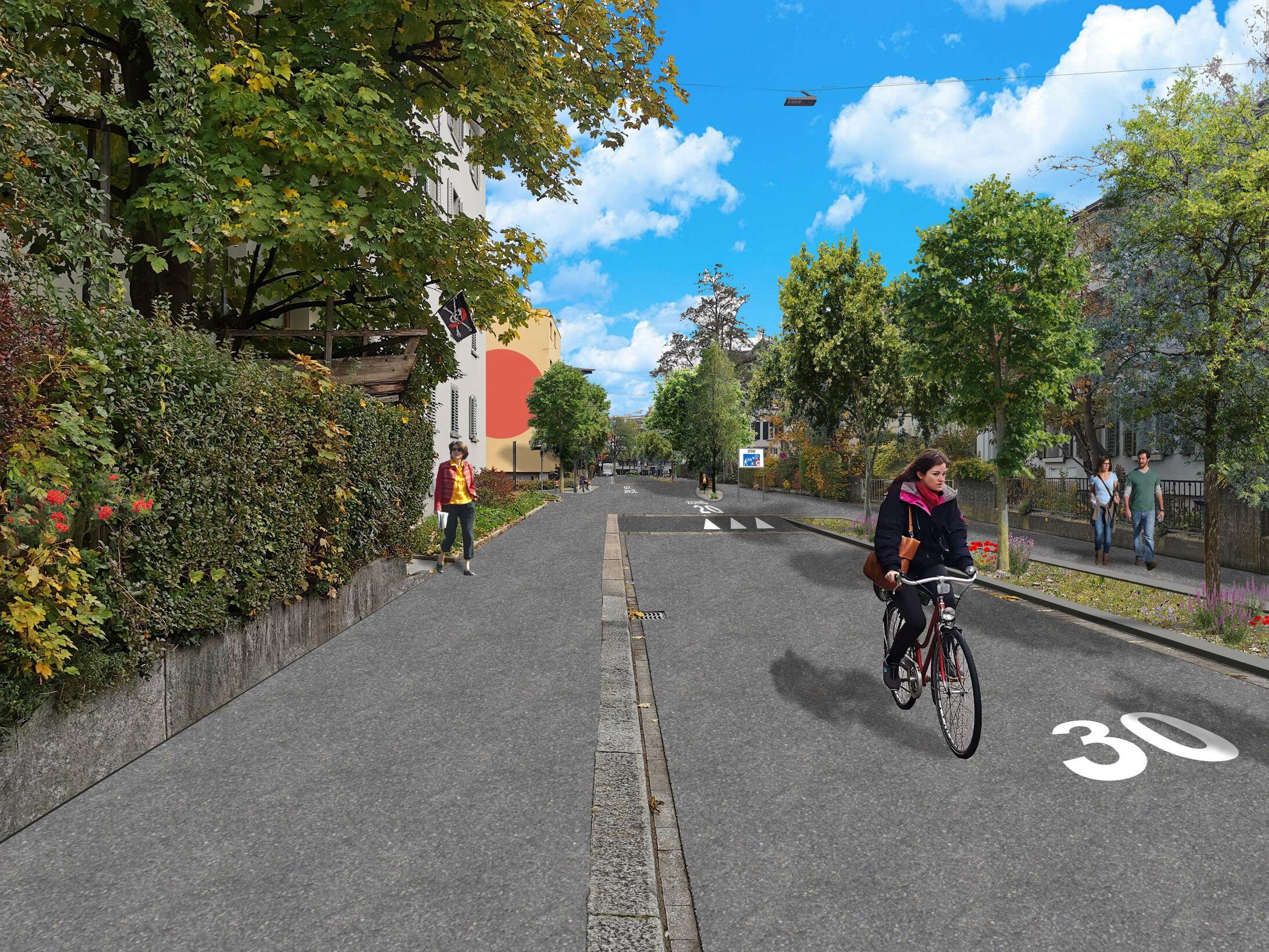 Stadtklima-Initiativen Winterthur: Die Feldstrasse wie sie verändert werden könnte