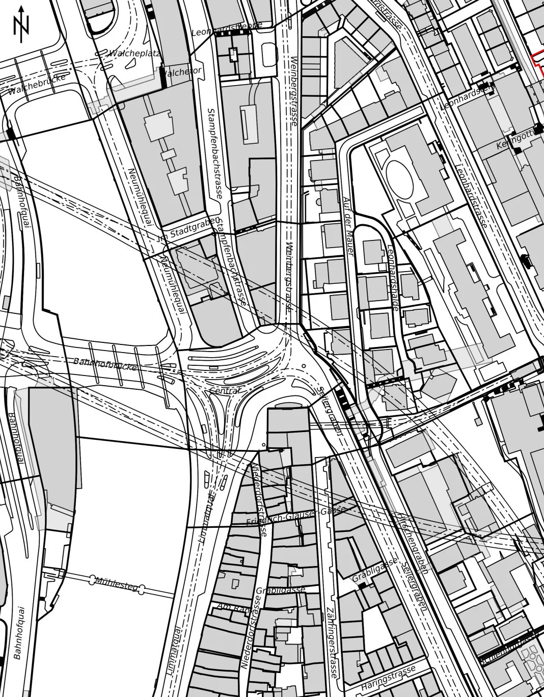 Plan Weinbergstrasse heute