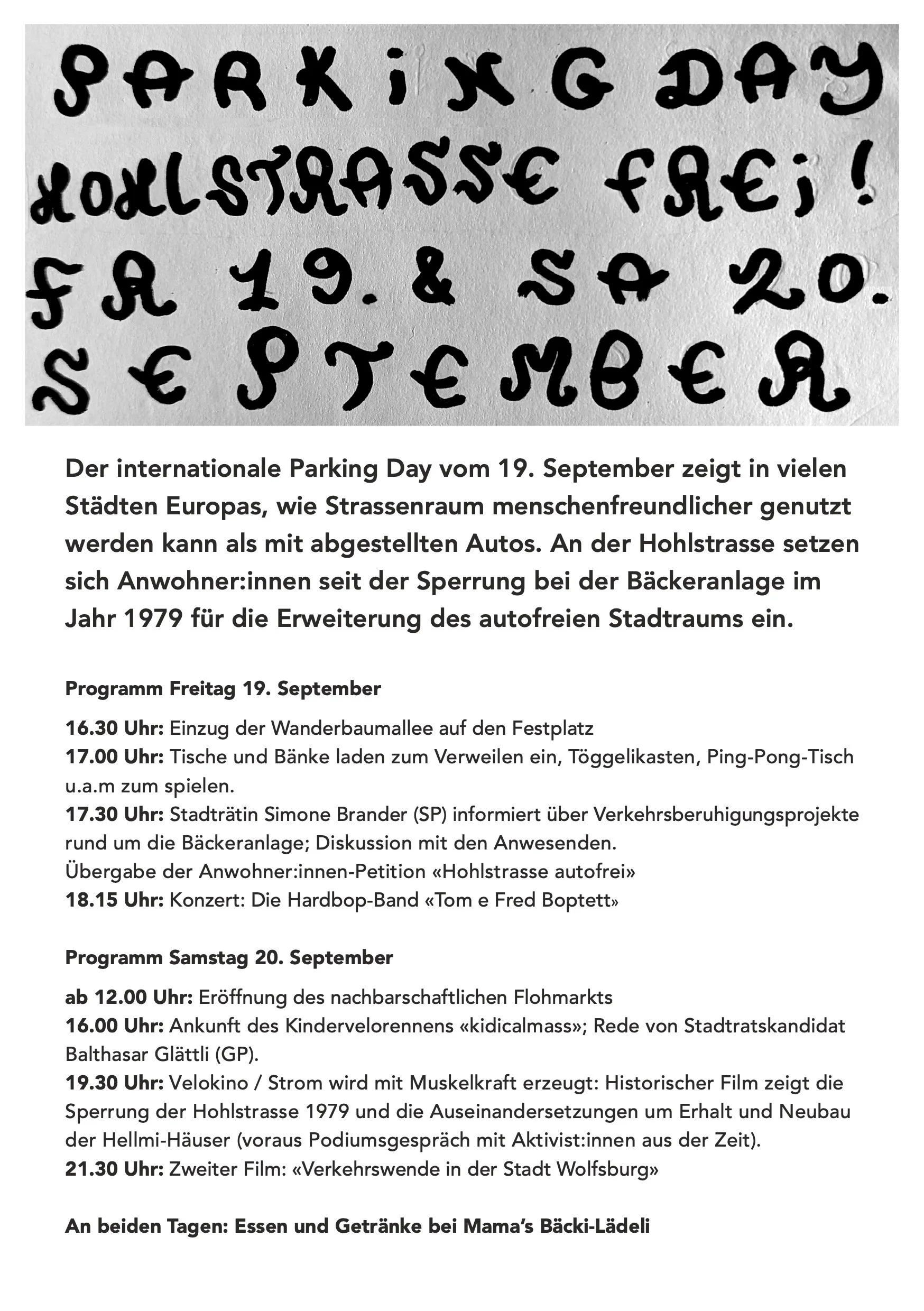 PARK(ing) Day 2025 Hohlstrasse frei!