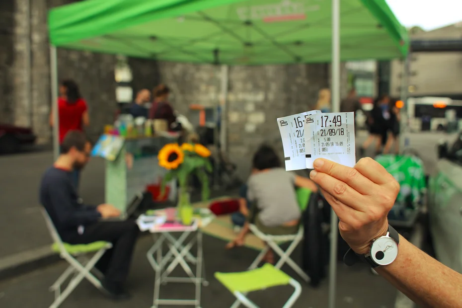 Ruheplatz statt Parkplatz am PARK(ing) Day 2018 in Lausanne