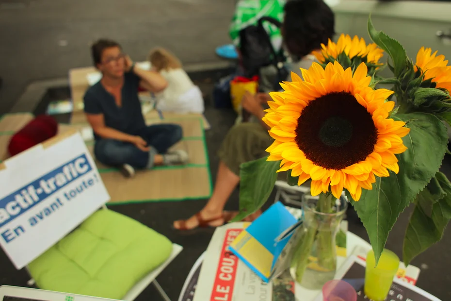 Ruheplatz statt Parkplatz am PARK(ing) Day 2018 in Lausanne