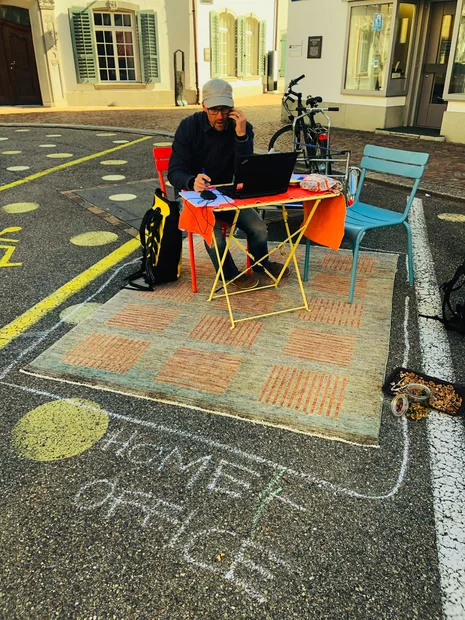 Gemütlicher Aufenthaltsort statt Parkplatz von Fiona und Freunden in Frauenfeld  am PARK(ing) Day 2019