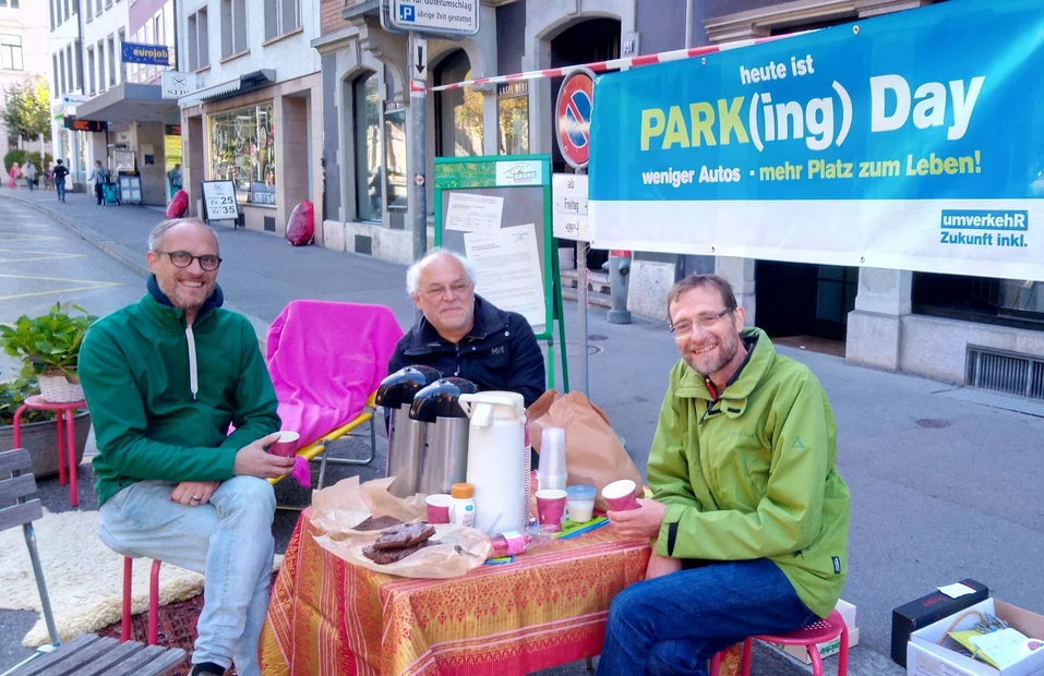 Brot und Spiele statt Parkplatz von Reto und Freunden in Winterthur am PARK(ing) Day 2019