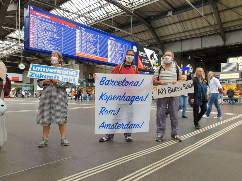 Bild einer Aktion am Zürcher Hauptbahnhof