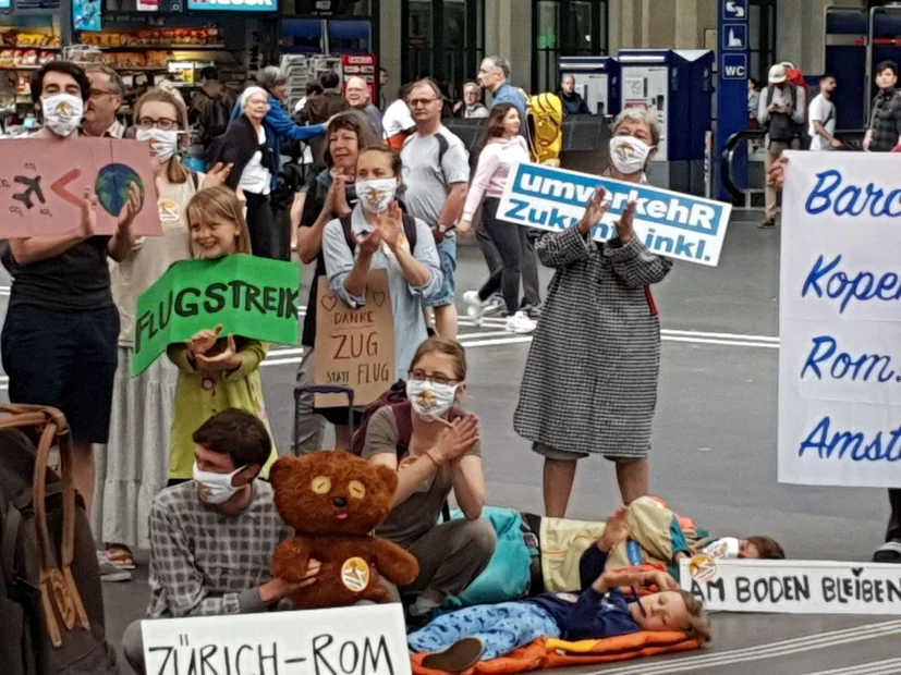 Bild einer Aktion am Zürcher Hauptbahnhof