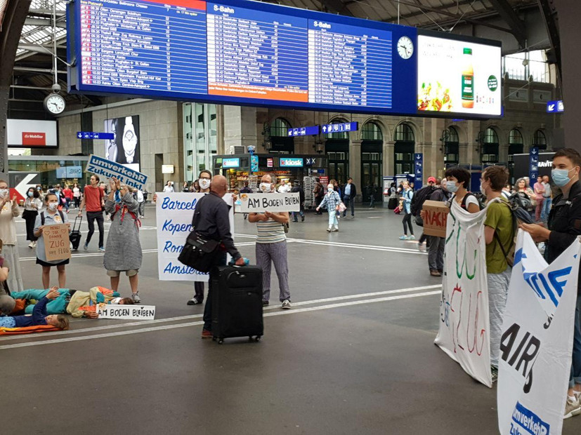 Bild einer Aktion am Zürcher Hauptbahnhof