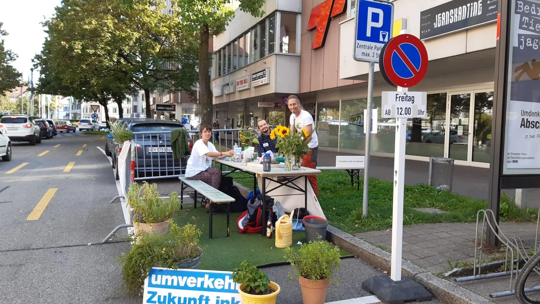 Topfpflanzen, Tisch, Deko, Anleitung für Samenkugeln für PassantInnen mit Til von Transition am PARK(ing) Day 2020 in Uster