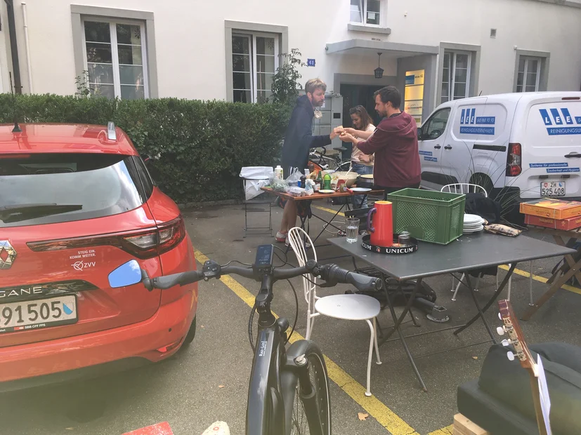 PARK(ing) Day 2021, Zürich, Sihlstrasse, Crêpes statt Crêpieren