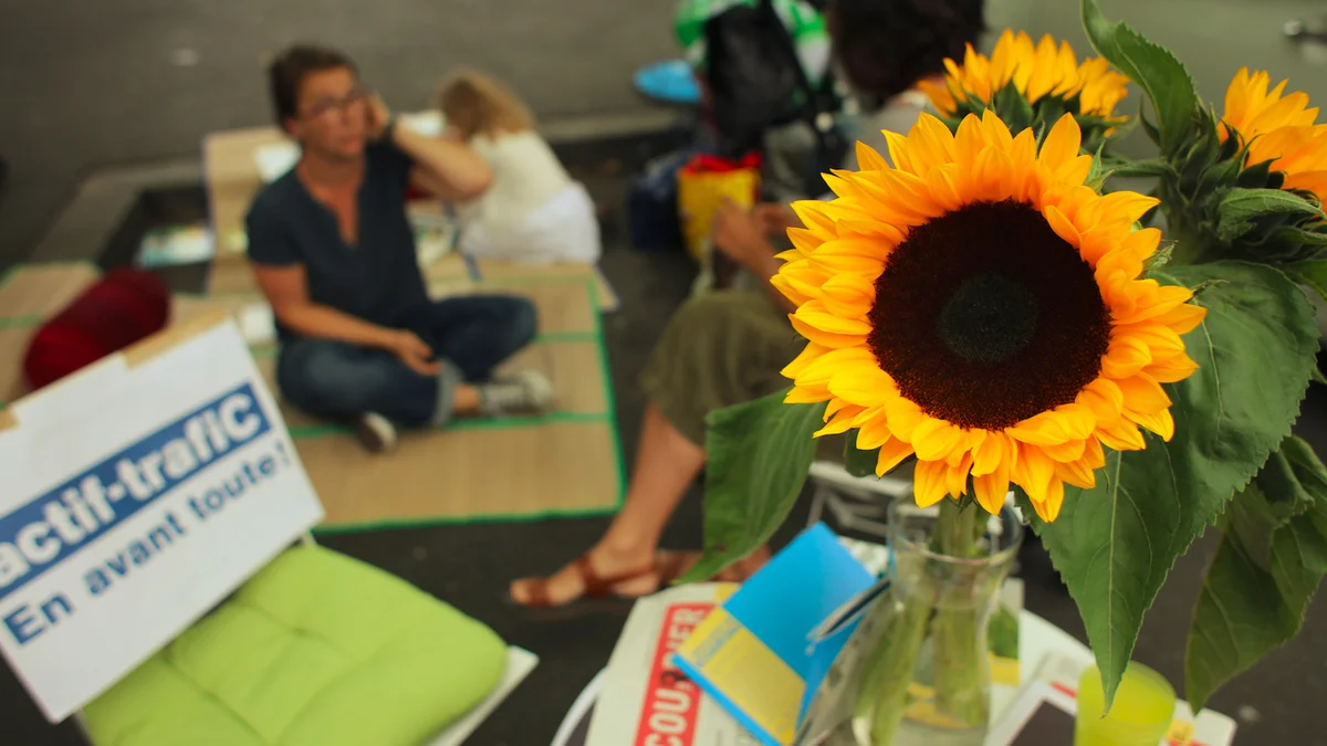 Ruheplatz statt Parkplatz am PARK(ing) Day 2018 in Lausanne