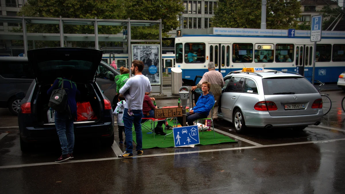 Ausspannen statt parkieren am PARK(ing) Day 2016 in Zürich