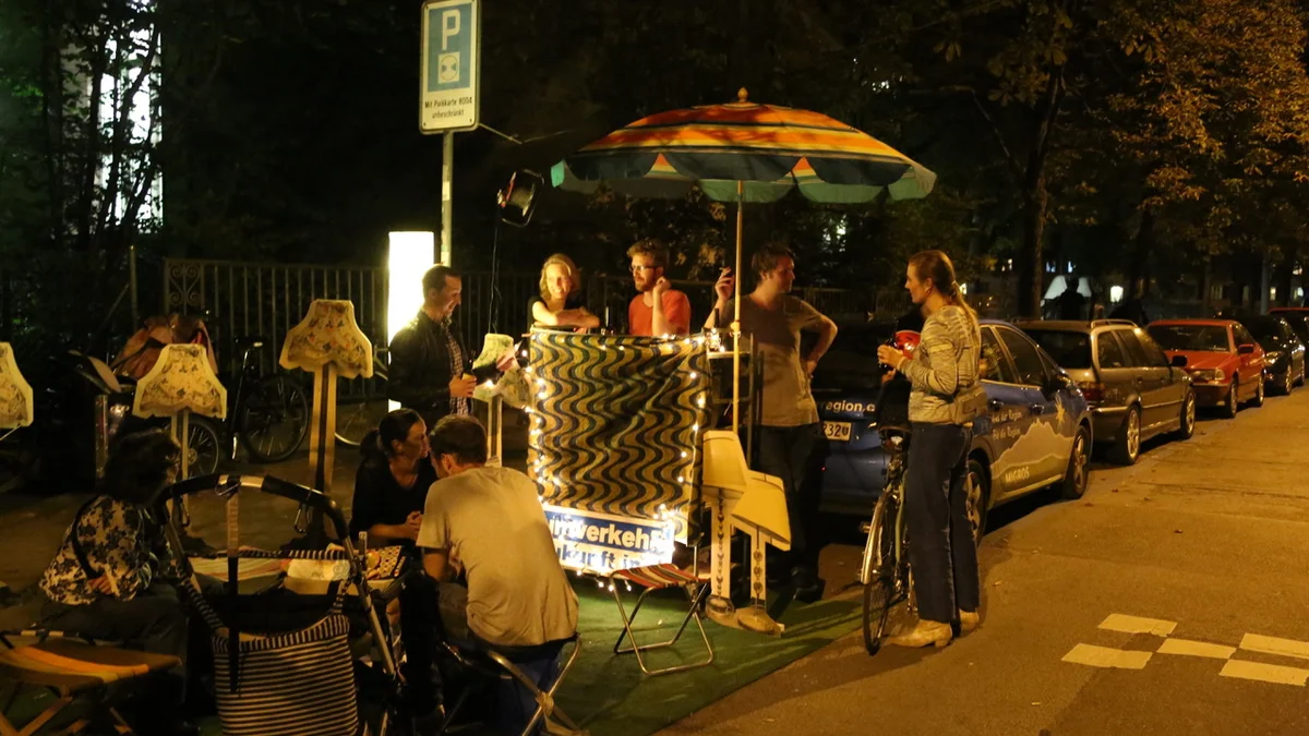 Bar statt Parkplatz am PARK(ing) Day 2014 in Zürich