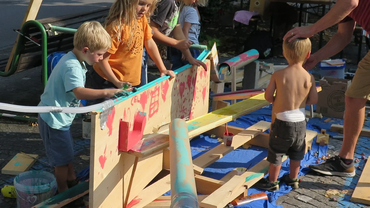 Chugelibahn statt Parkplatz - von Richard und Freunden am PARK(ing) Day 2020 in Sarnen