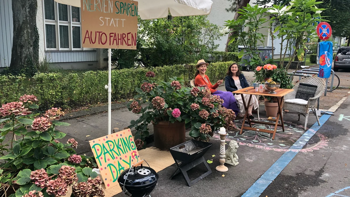 PARK(ing) Day 2021, Zürich, Brahmsstrasse, Dinieren statt Parkieren