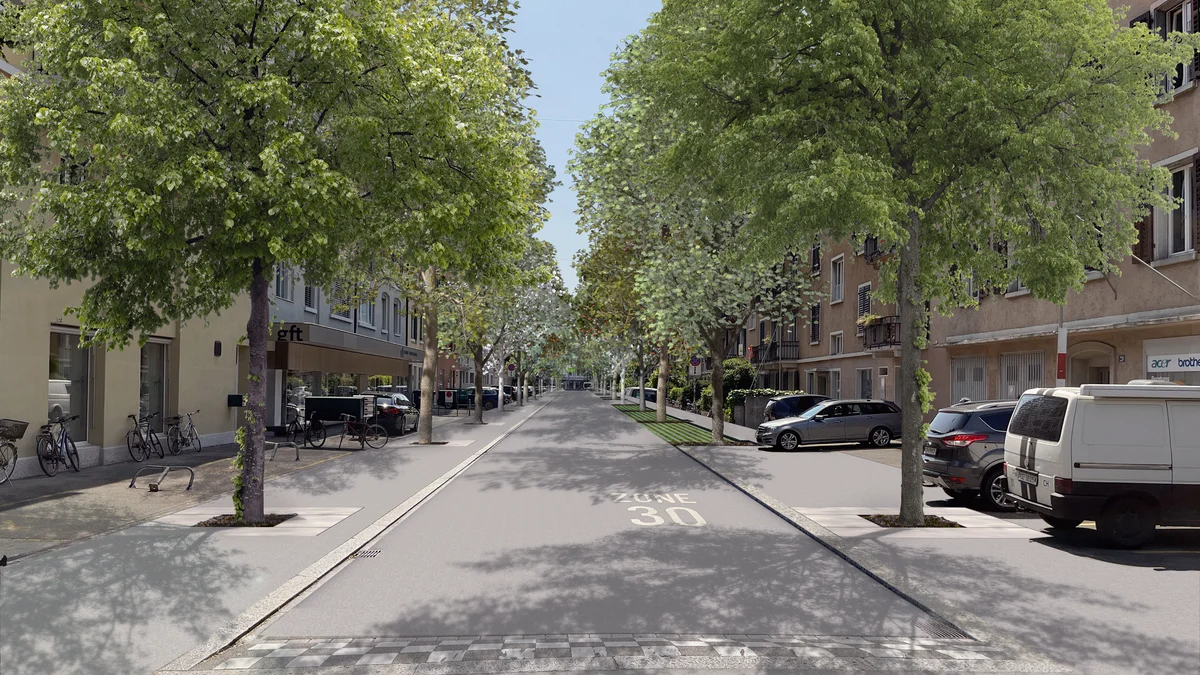 Grüne Schneise Rötelstrasse Nachher