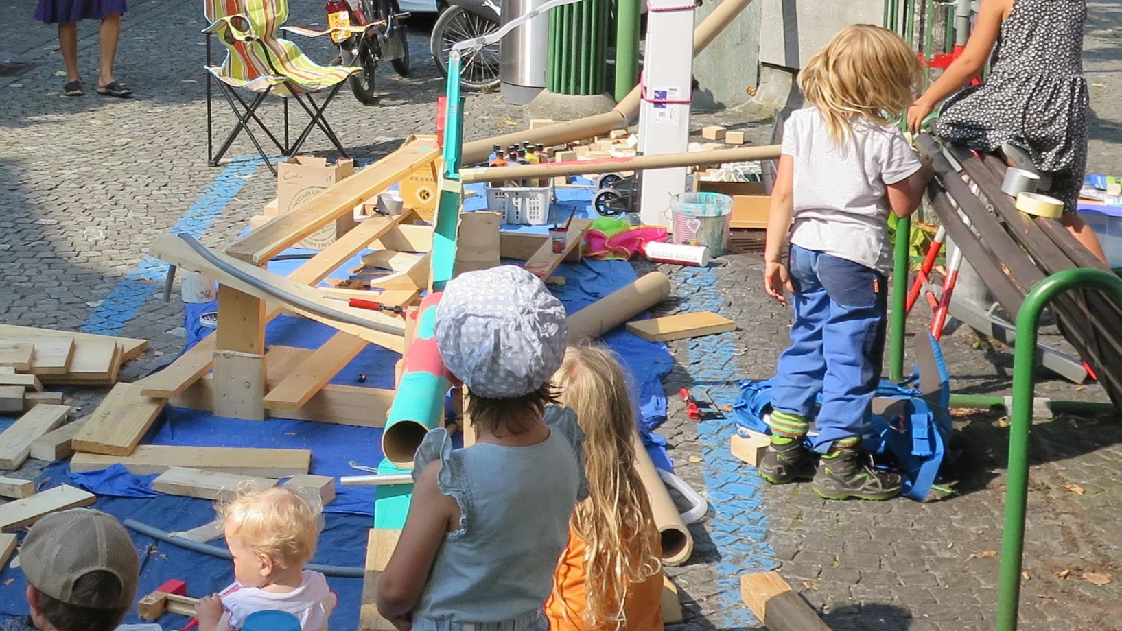 Chugelibahn statt Parkplatz - von Richard und Freunden am PARK(ing) Day 2020 in Sarnen