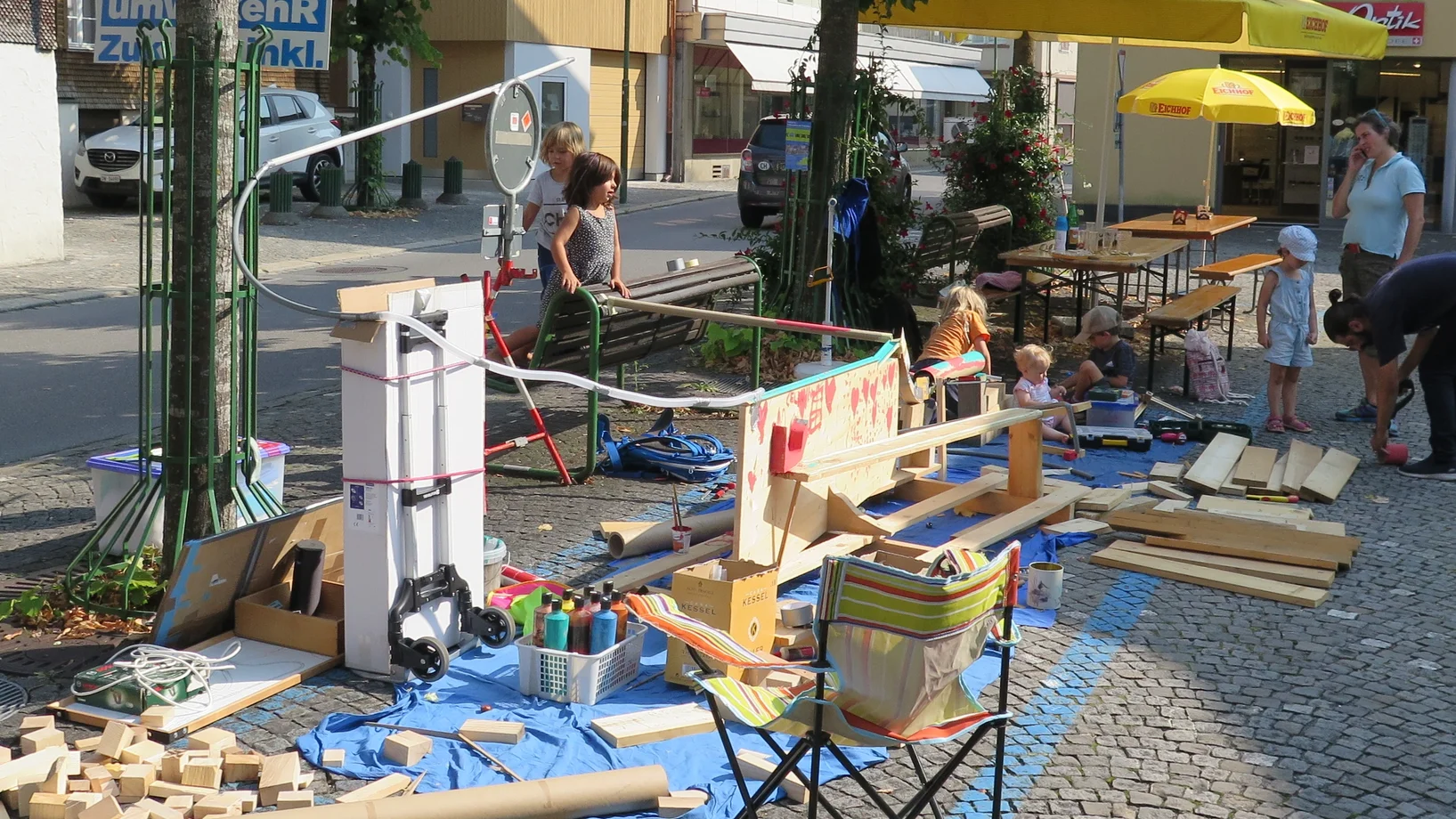 Chugelibahn statt Parkplatz - von Richard und Freunden am PARK(ing) Day 2020 in Sarnen