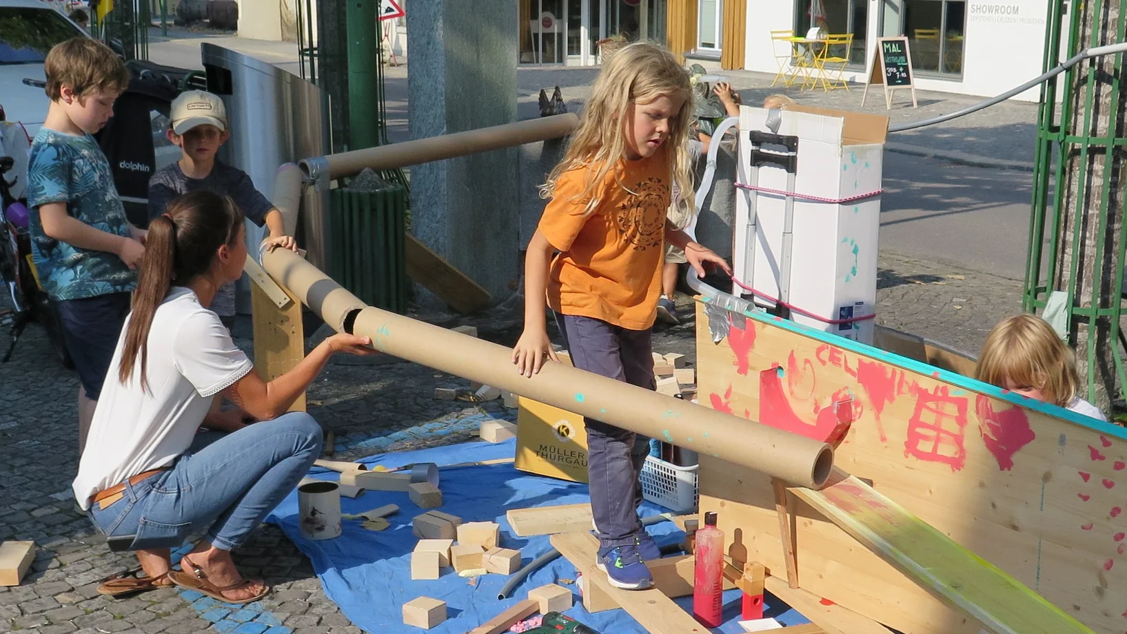 Chugelibahn statt Parkplatz - von Richard und Freunden am PARK(ing) Day 2020 in Sarnen