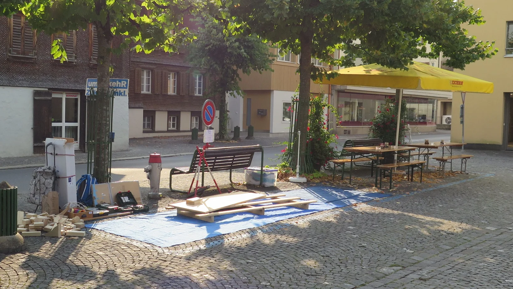 Chugelibahn statt Parkplatz - von Richard und Freunden am PARK(ing) Day 2020 in Sarnen