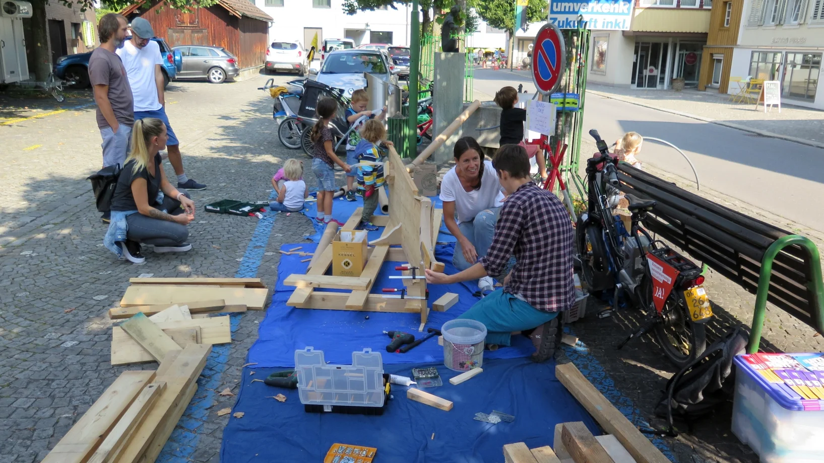 Chugelibahn statt Parkplatz - von Richard und Freunden am PARK(ing) Day 2020 in Sarnen