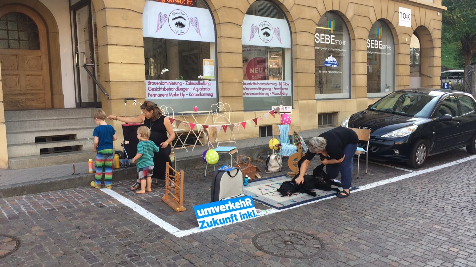 Spiele statt Parkplatz am PARK(ing) Day 2020 in Burgdorf