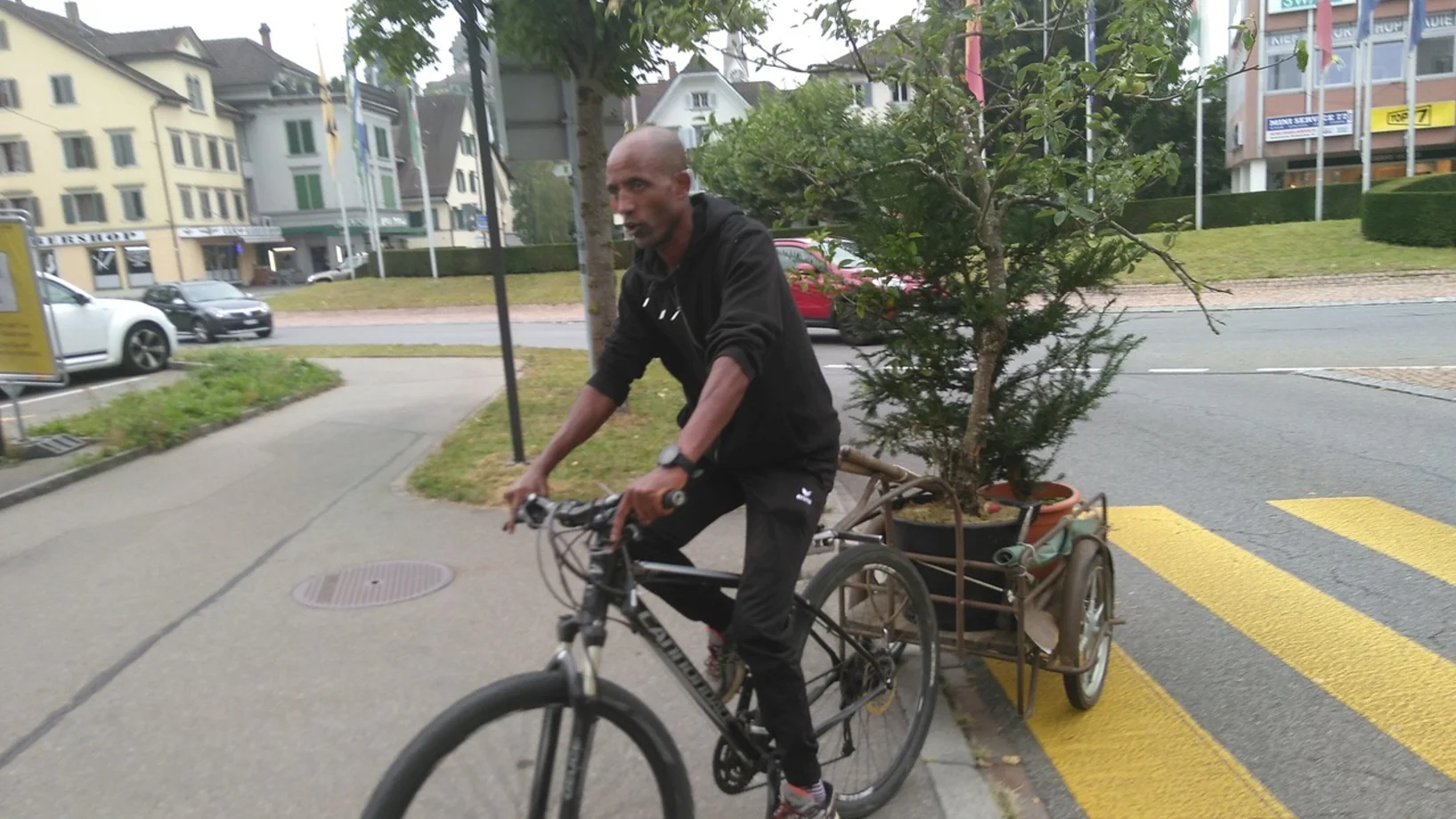 Bäume statt Parkplätze  mit Rémy von der Klimagruppe Uster am PARK(ing) Day 2020 in Uster