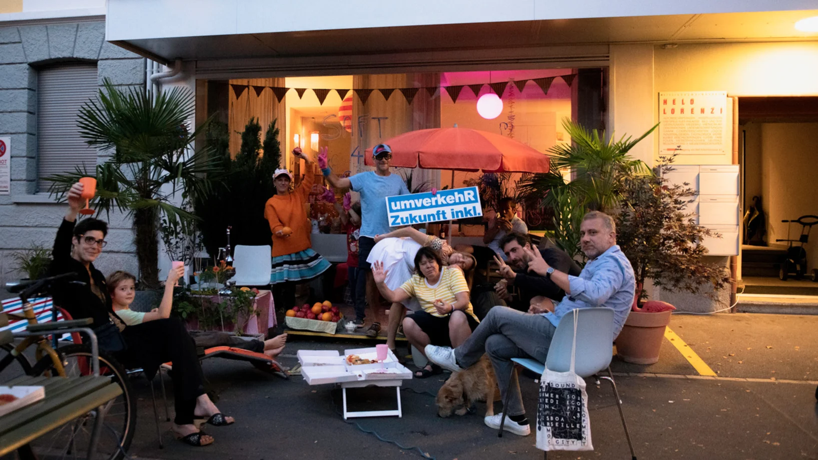 Saftpark statt Parkplatz - an der Steinstrasse von Eva & Roli am PARK(ing) Day 2020 in Zürich