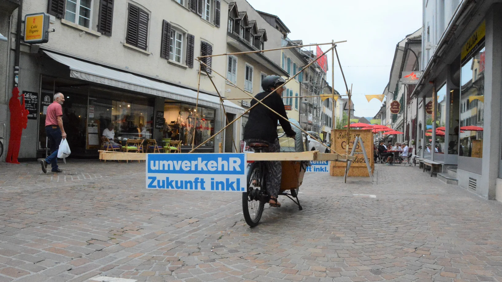 Immer, überall und doch nirgends. Das Cargovelo-Auto-Mobil mit Fiona ist unterwegs - am PARK(ing) Day 2020 in Frauenfeld