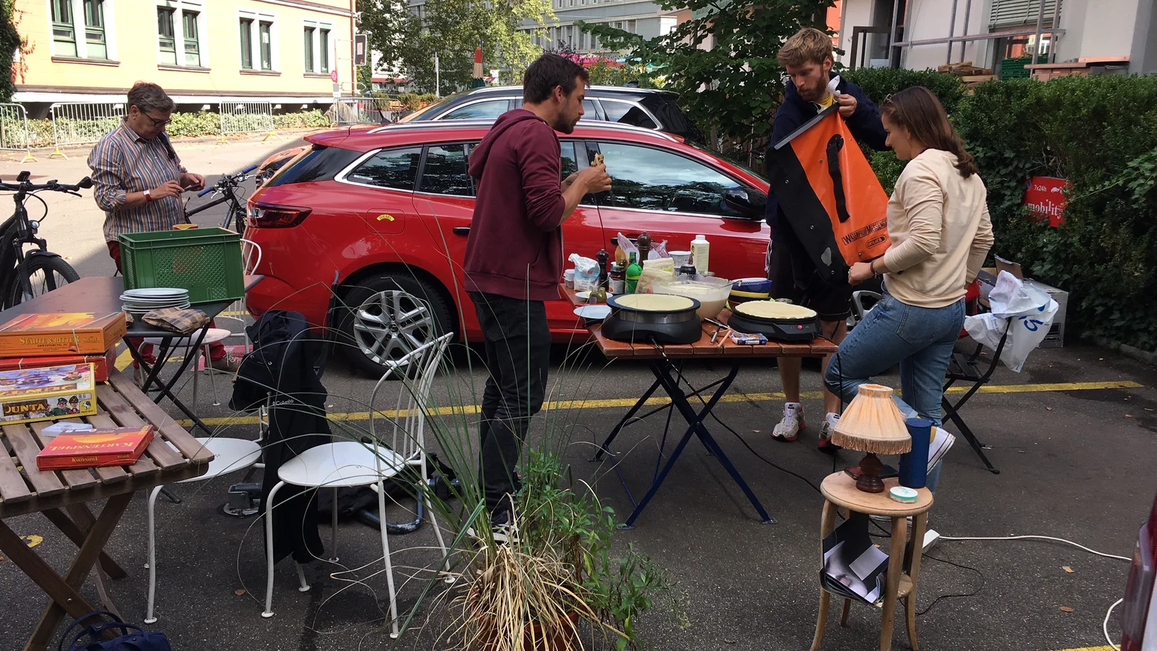 PARK(ing) Day 2021, Zürich, Sihlstrasse, Crêpes statt Crêpieren